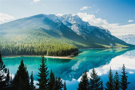Crystal Blue Lake Minnewanka In Banff Alberta Oc 6000×4000