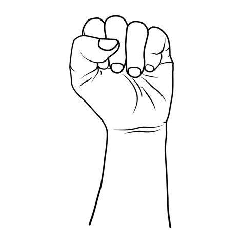 hand illustration in line art style with fist symbol 8294563 vector art at vecteezy