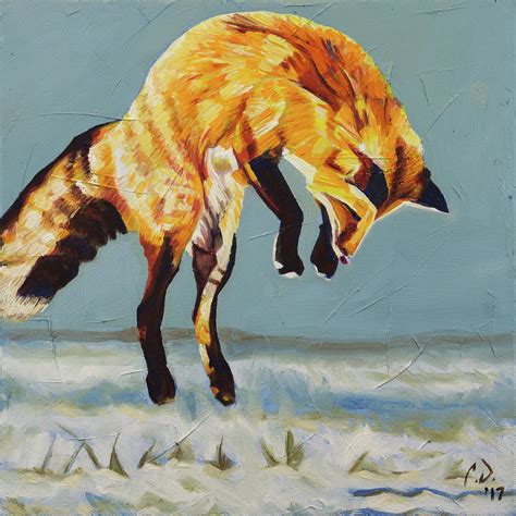 Fox Pounce 2 Painting By Cameron Dixon Pixels