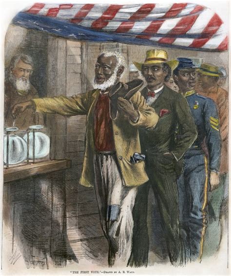 Freedmen Voting 1867 Nthe First Vote Freedmen Voting In The American