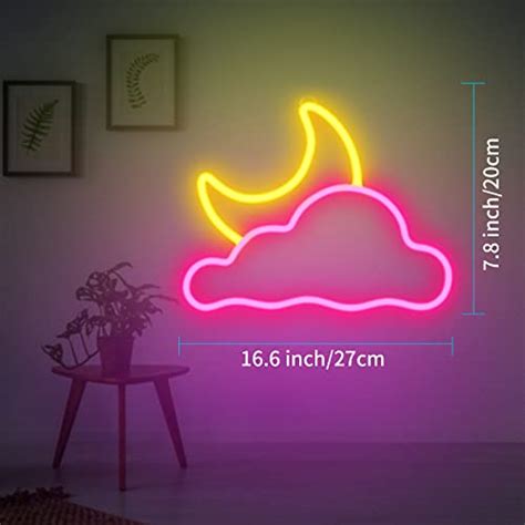 Neon Sign Jtlmeen Cloud And Moon Led Neon Light Neon Light Sign For Wall Usbbattery Powered