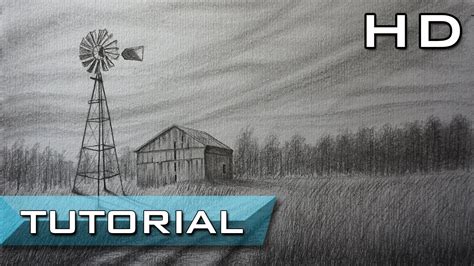 Step 1 draw house of the landscape drawing easy. How to Draw a Realistic Landscape with Pencil Step by Step ...
