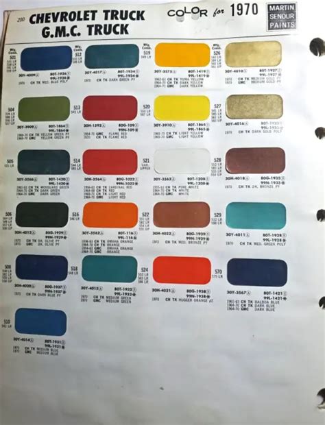 Martin Senour Paint Chips Chevy Gmc Truck Other Side Semis Kenworth Picclick