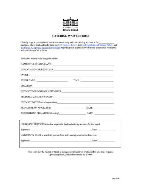 Food Waiver Template Complete With Ease Airslate Signnow