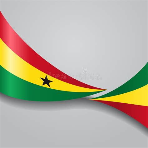 Ghanayan Flag Wavy Ribbon Background Vector Illustration Stock Vector