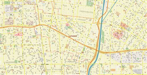 Lynwood California Us Pdf Vector Map Accurate High Detailed City Plan
