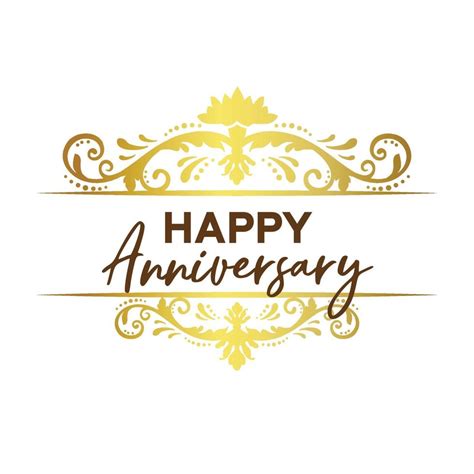 Happy Anniversary Celebration With Gold Lettering On Black Background