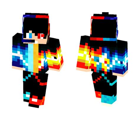 Minecraft Skin Girl Water And Fire ~ Kristy Sherman