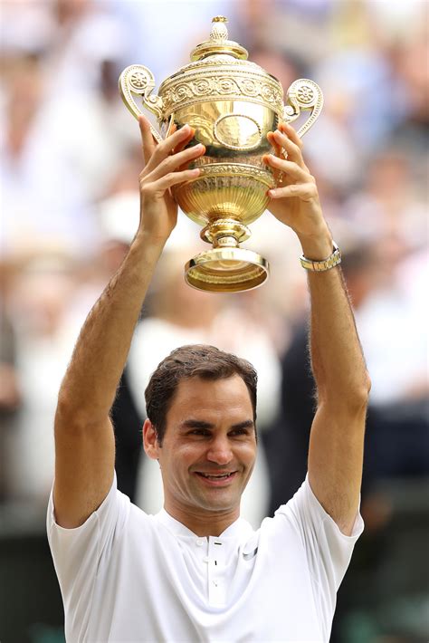 Roger Federer Wimbledon Trophy Roger Federer Wins Record 8th