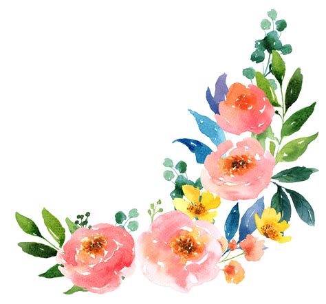 Download Flores Acuarela Png Con Marco Clipart Waterc