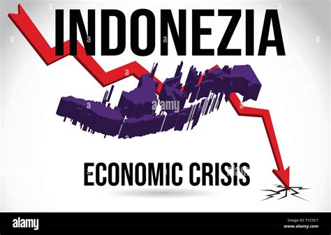Indonezia Map Financial Crisis Economic Collapse Market Crash Global