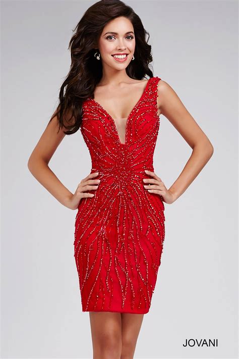 red plunging neckline fitted dress 31750 short cocktail dress cheap cocktail dresses