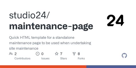 Github Studio24maintenance Page Quick Html Template For A