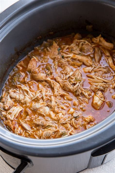 5 Ingredient Crock Pot Mexican Shredded Chicken The Roasted Root