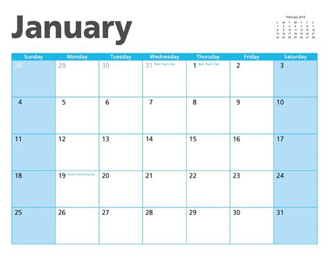 January 2015 Calendar Page Free Stock Photo Public Domain Pictures