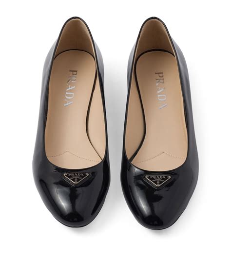 Womens Prada Black Patent Leather Ballet Flats Harrods Uk