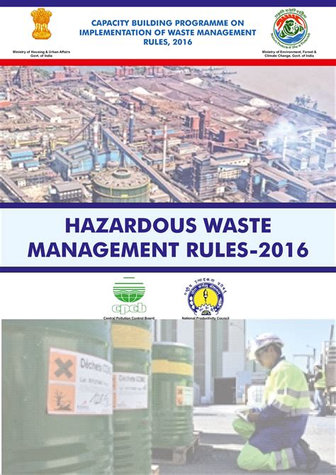 Hazardous Waste Management Rules 2016 Ministry Of Housing Urban