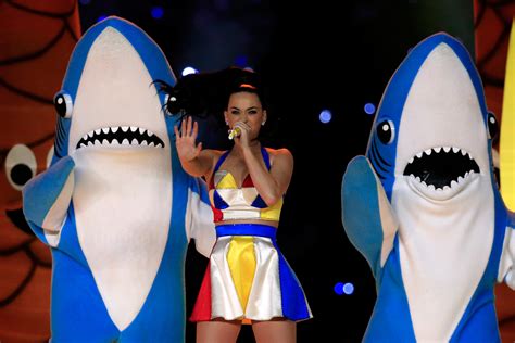 Katy Perry S Dancing Sharks Inspire Memes Become More Entertaining Than The Super Bowl Itself