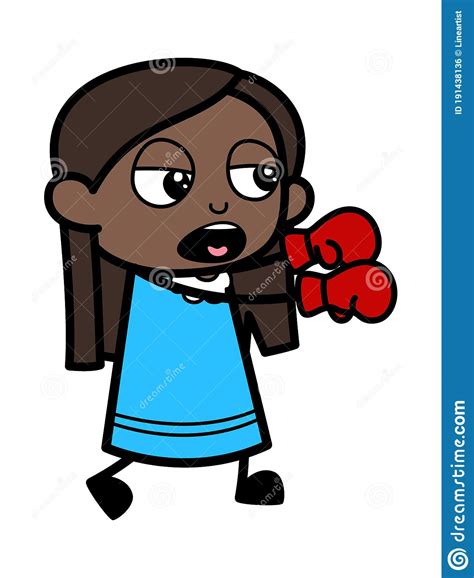 Cartoon Black Girl Boxing Stock Illustration Illustration Of Clipart