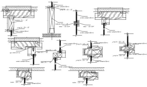 Door Frame Sections And Installation Drawing Details Dwg File Cadbull