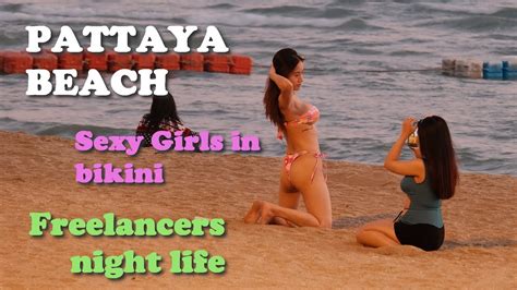 Thailand Pattaya Beach Road 👯‍♀️ Scenes With Sexy Girls In Bikini And Freelancers December 2021