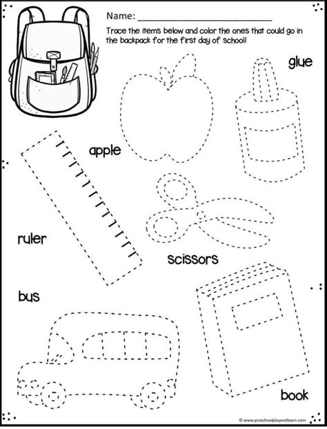 Free Back To School Worksheets — Preschool Play And Learn Back To