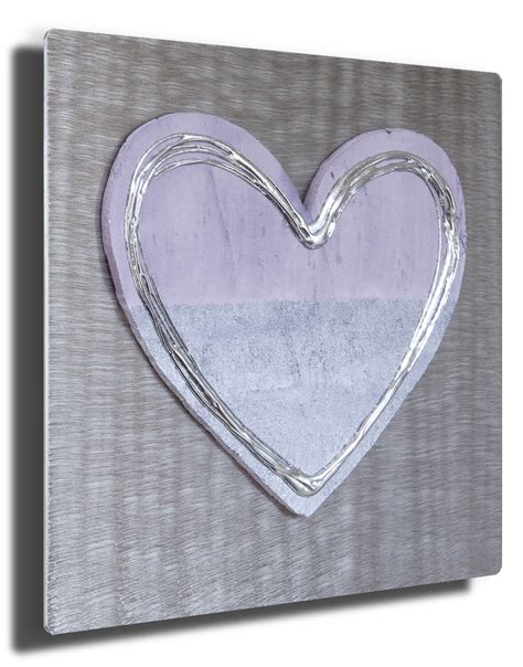 Lavender Heart Silver Wall Art Contemporary Art Uk