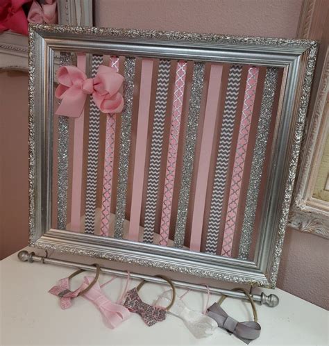 Large Bows Hair Bow Holdernew Mom T Picture Frame Silver Nursery