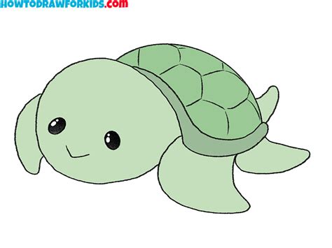 How To Draw A Sea Turtle Easy Drawing Tutorial For Kids