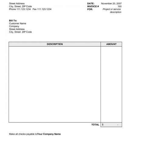 Free Simple Invoice Template Excel With Uk Plus Invoices Templates