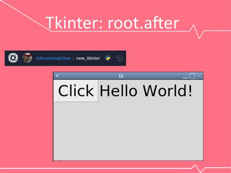 Tkinter Rootafter To Run The Code After An Interval Of Time Python