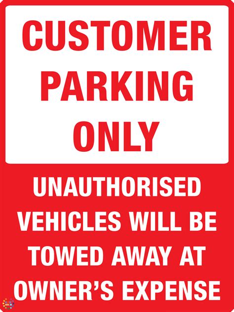 Customer Parking Only K2k Signs
