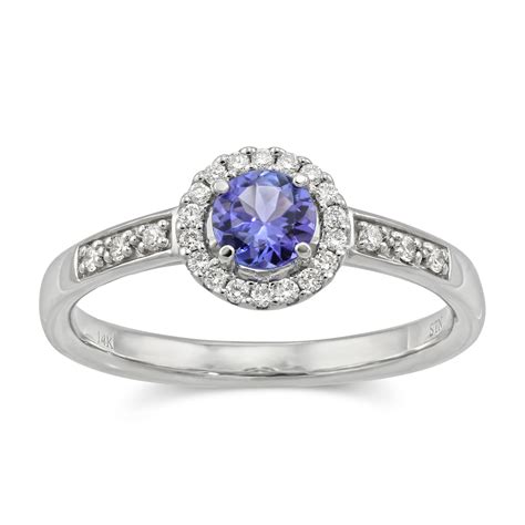 14k White Gold Round Tanzanite And Diamond Ring Borsheims