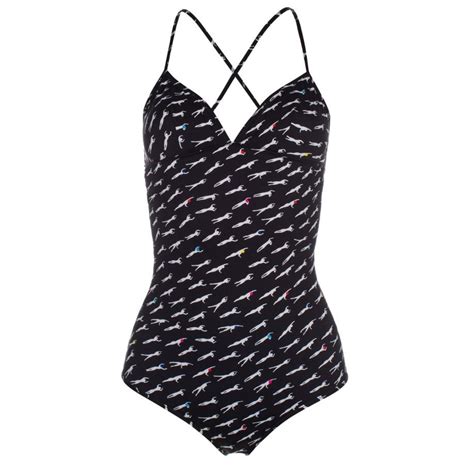 Paul Smith Womens Black Swimmers Print Triangle Swimsuit In Black Lyst