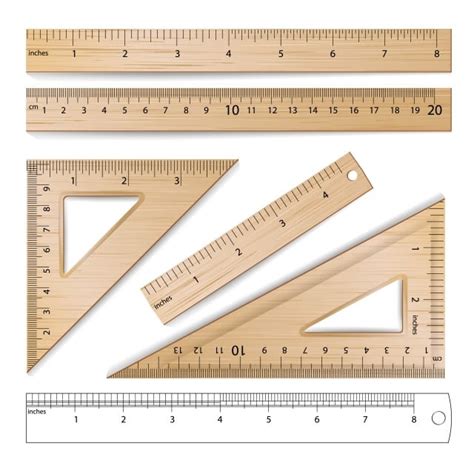 Ruler Inches Vector Art Png Wooden Rulers Set Vector Metric Imperial