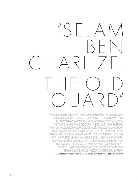 Charlize Theron Elle Magazine Turkey July 2020 Issue Celebmafia