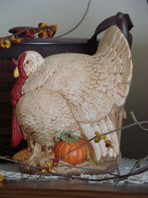 Ceramic Turkey Happy Thanksgiving Day Vintage Thanksgiving Fall