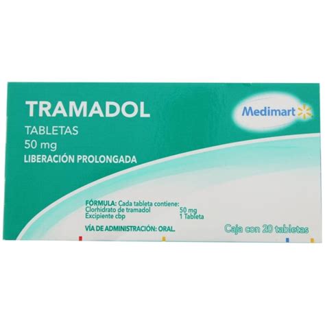 Tramadol Medimart 50 Mg Liberación Prolongada Caja Con 20 Tabletas Walmart