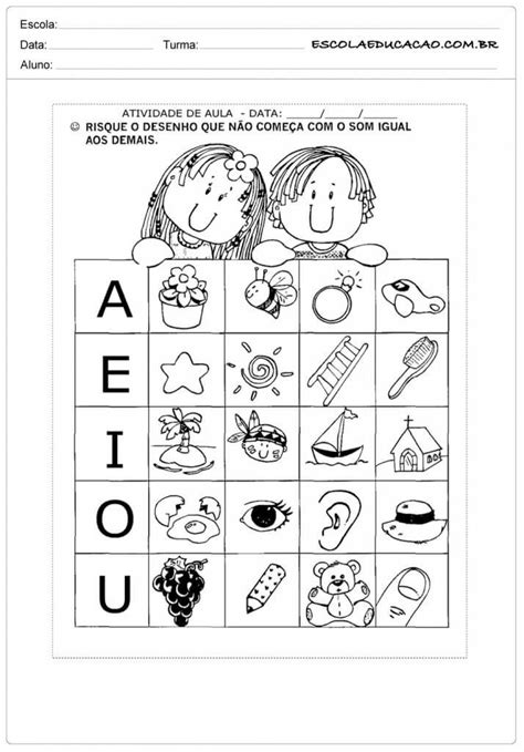 20 Atividades Com As Vogais Para Cobrir Atividades Educação Infantil