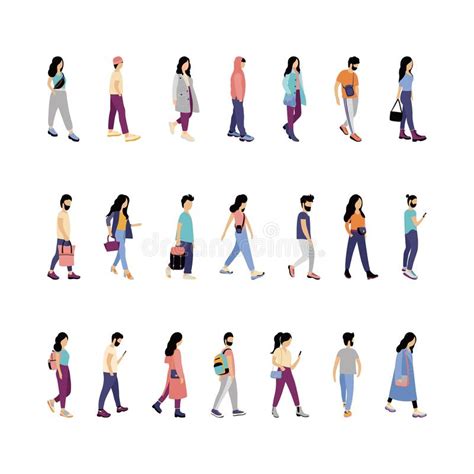 People Walking Stock Illustration Illustration Of Group 181357327