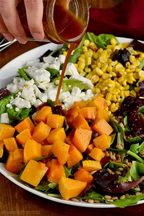 Roasted Fall Salad With Maple Vinaigrette Dressing Autumn Salad
