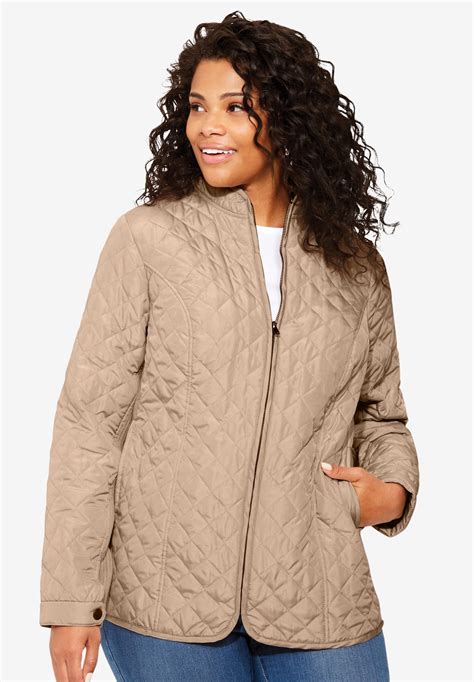 Zip Front Quilted Jacket Fullbeauty Outlet