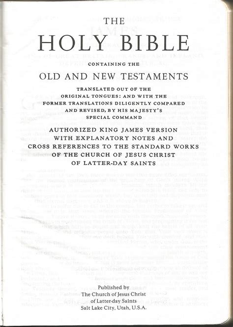 Authorized Or King James Version Internet Bible Catalog