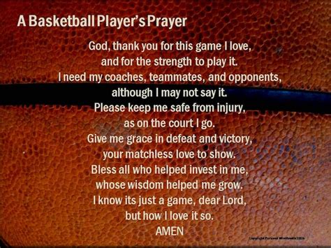 Athletes Basketball Prayer Basketball Poem Pre Game Basketball