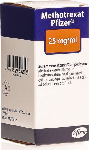 Methotrexat Pfizer Injektionslösung 25mgml Durchstechflasche 1ml In