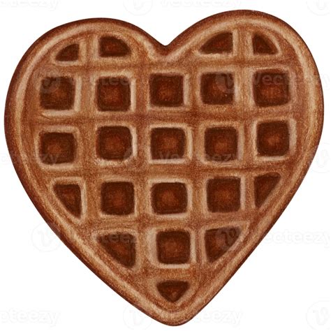 Free Watercolor Hand Drawn Heart Shaped Waffle 21629851 Png With