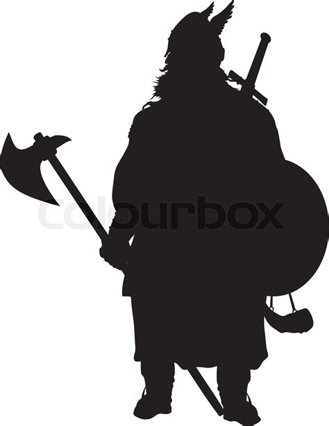 Viking Silhouette Krieger Thema Stock Vektor Colourbox