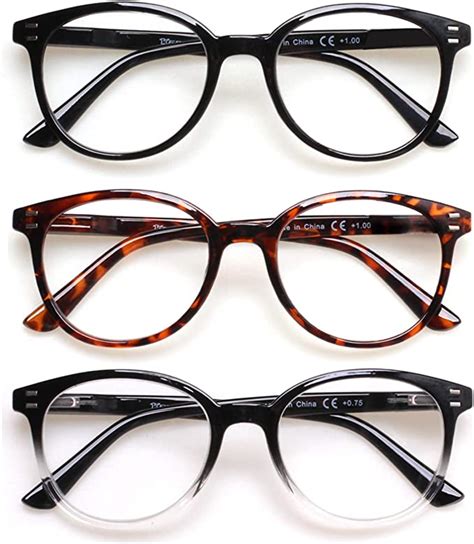 Sigvan Unisex Spring Hinge Reading Glasses 3 Pairs Eyeglasses