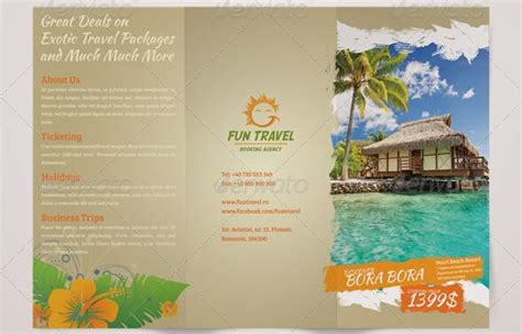 10 Beautiful Trifold Travel Brochure Tempaltes Psd Pdf