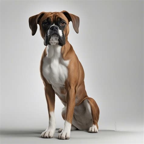 Premium Ai Image A Boxer Dog White Background